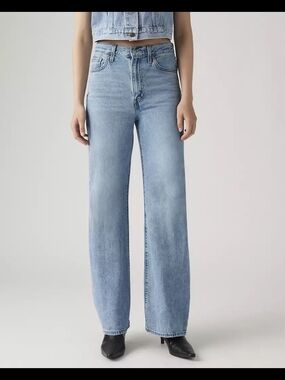 Levi's Ribcage High-Rise Wide-Leg Women’s Jeans - Light Blue